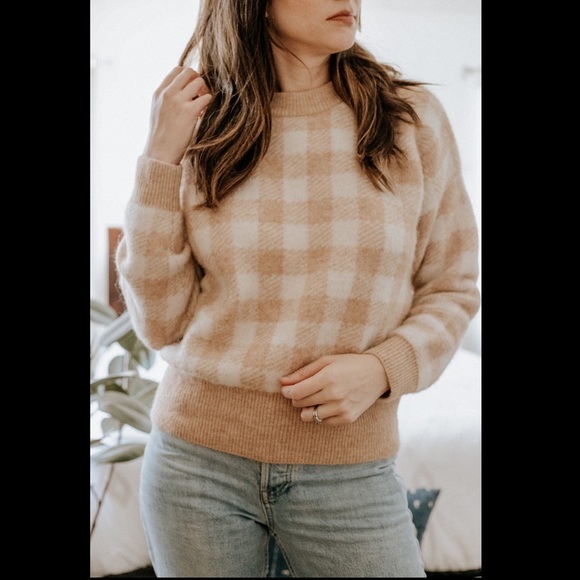 Sézane Becky Gingham Jumper Paris Sweater - Picture 15 of 15